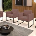 Ver imagem 1 de Kit 2 Poltronas Base Industrial Preto Marisa Veludo D03 - D’Rossi