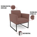 Ver imagem 3 de Kit 2 Poltronas Base Industrial Preto Marisa Veludo D03 - D’Rossi