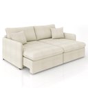 Ver imagem 3 de Sofá Cama Retrátil para Sala de Estar 174cm Una K01 Bouclê Bege - Lyam Decor