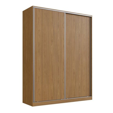 Guarda-Roupa 2 Portas de Correr 3 Gavetas MDF Zira 183cm Marrom Freijó Nature