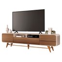 Ver imagem 2 de Rack Bancada de Tv 85 Pol 220cm Época Castanho/off - Hb Móveis