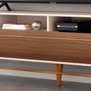 Ver imagem 5 de Rack Bancada de Tv 85 Pol 220cm Época Castanho/off - Hb Móveis