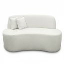Ver imagem 1 de Sofá Ondulado Orgânico Pequeno 2 Lugares Sala Bouclé:bouclé Branco
