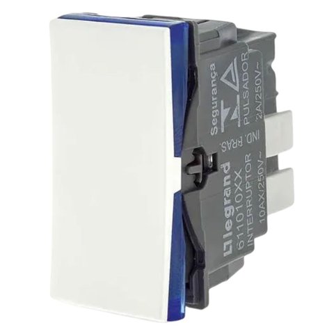 Interruptor Simples de 10 Ampères 250 Volts Automático 1m Branco - 611010bc - Pial Plus Pial Plus+
