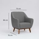 Ver imagem 2 de Poltrona Tecido Linho Base Madeira Paloma