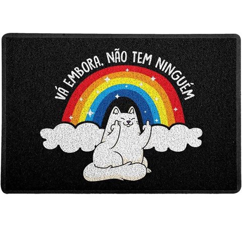 Capacho Gatinho Vá Embora Não tem Ninguém 60x40cm BEEK