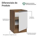 Ver imagem 3 de Balcão de Cozinha 50cm 1 Porta (sem Tampo) Rustic/branco Glamy Madesa