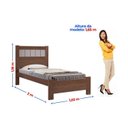 Ver imagem 3 de Cama Solteiro Premium Plus 100% MDF Castanho Off White
