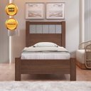 Ver imagem 4 de Cama Solteiro Premium Plus 100% MDF Castanho Off White