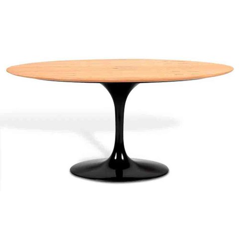 Mesa Saarinen Oval Freijó 120x80cm - Base Preta Mgsaarinen