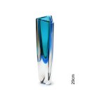 Ver imagem 1 de Vasinho Triangular nº 1 Bicolor Verde com Água-marinha Murano Cristais Cadoro