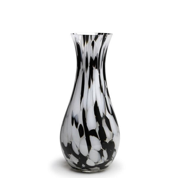 Vaso 83 Multicor Preto e Branco Murano Cristais Cadoro - 1