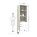 Ver imagem 3 de Paneleiro 70Cm Vidro Bronze Luci Legno Crema Com Branco