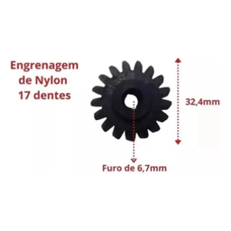 Kit Engrenagem Nylon Rosca S/fim + P/5 Espeto Giratório - 2