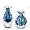 Par de Vasos Mini Hippie Azul e Verde Murano Cristais Cadoro - 1