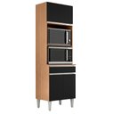 Ver imagem 1 de Torre Quente para Forno e Microondas 202x61cm Andreia Amendoa Preto Reajl Moveis