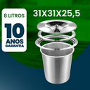 Ver imagem 2 de Lixeira Pia Cozinha Embutir Granito em Inox Não Enferruja 8l