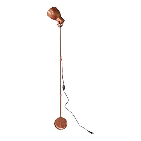 Luminária de Chão com Cúpula Articulada Gira 360 Graus para Cima e para Baixo - Cobre