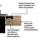 Ver mais imagens de Mesa para Escritório em L Diretor 170x160cm Marrom e Preta