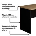 Ver imagem 2 de Mesa de Escritório em L Diretor 170x160cm 2 Gavetas 1 Porta Macadâmia/Preto - Gebb Work