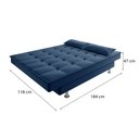 Ver imagem 6 de Sofá Cama Andradas Suede Azul - Mamflex
