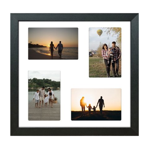 Quadro Multifotos 8 Fotos de 10x15 Paspatur Branco 30x30