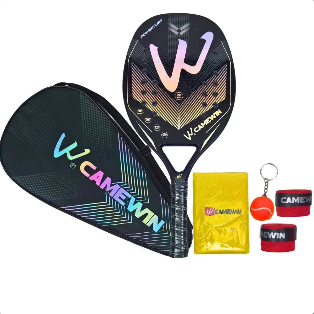 Raquete Beach Tennis Camewin Powersurf 3k Carbon + Brindes