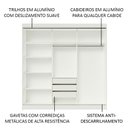Ver imagem 5 de Guarda-Roupa Casal Madesa Istambul 3 Portas de Correr com Espelho 3 Gavetas Branco/Preto Cor:Branco/