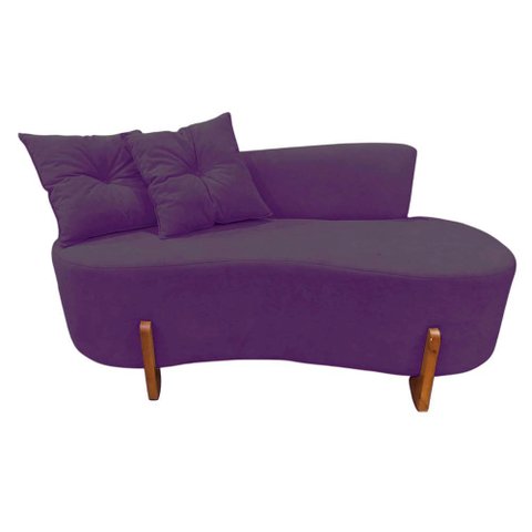Namoradeira Sofá Feijão Luna Orgânica Veludo Roxo