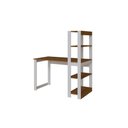 Ver imagem 2 de Escrivaninha com Estante Many Freijó e Branco