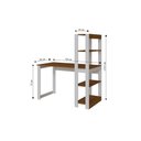 Ver imagem 4 de Escrivaninha com Estante Many Freijó e Branco