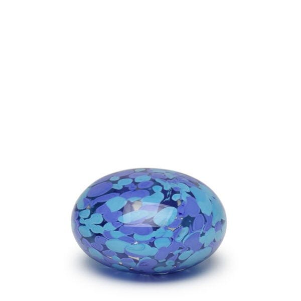 Peso Multicor Pequeno Achatado Azul e Água-marinha Murano Cristais Cadoro - 1