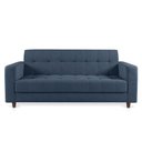 Ver imagem 3 de Sofá 03 Lugares Arezzo Suede Azul Marinho Pés Chanfrado Tabaco - D’Rossi