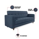 Ver imagem 6 de Sofá 03 Lugares Arezzo Suede Azul Marinho Pés Chanfrado Tabaco - D’Rossi