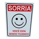 Ver imagem 1 de Placa de Sinalização 15x20 Sorria Voce Esta Sendo Filmado