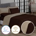 Ver imagem 2 de Edredom Queen Marrom e Bege + Jogo de Lençol 06 peças Aconchego Dupla Face Casa Dona