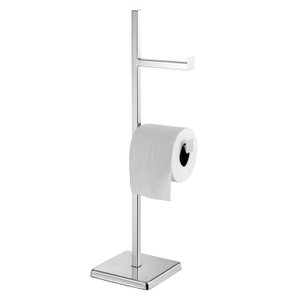 Papeleira Chão 2 Papel Higiênico Suportes Aço Inox 304 Luxo