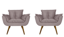 Ver imagem 1 de Kit 02 Poltronas Decorativa Sala E Recepção Opala Suede Rosê- LM DECOR
