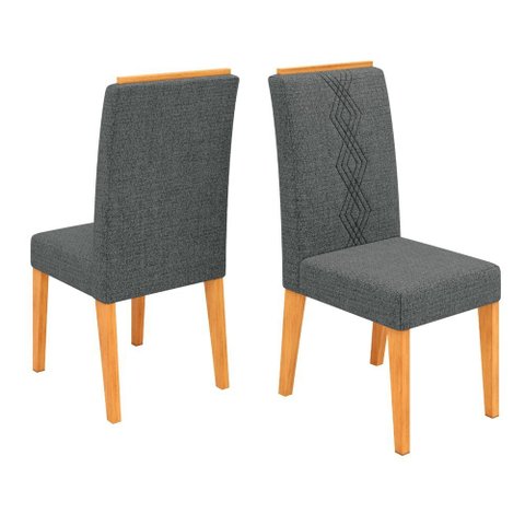 Conjunto de 2 Cadeiras Estofada Sala de Jantar Tati