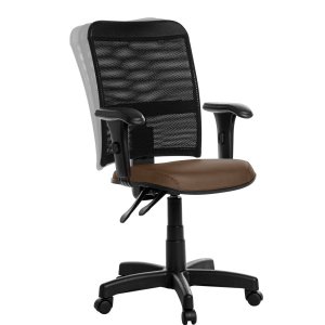 Cadeira de Escritório Ergonômica Tela com Braços Rv Marrom
