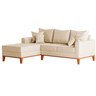 Sofá 3 Lugares Beny com Chaise Esquerdo Suede Bege - 1