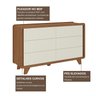 Cômoda 6 Gavetas 100% Mdf Premium com Corrediças Telescópicas e Pés Elevados Mabel - 8
