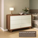 Ver imagem 6 de Cômoda 6 Gavetas 100% Mdf Premium com Corrediças Telescópicas e Pés Elevados Mabel