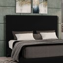 Ver imagem 1 de Cabeceira Design para Cama Queen Bezos Pés em Madeira Veludo Preto G91 - Gran Belo
