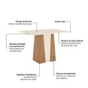Ver imagem 6 de Conjunto para Sala de Jantar com 4 Cadeiras Orus Marrom/Nature/Off White/Amêndoa