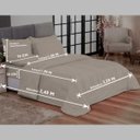 Ver imagem 4 de Edredom Queen Bege + Jogo de Lençol 06 peças Aconchego Dupla Face Casa Dona