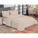 Ver imagem 1 de Edredom Queen Bege + Jogo de Lençol 06 peças Aconchego Dupla Face Casa Dona