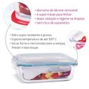 Ver imagem 7 de Kit 4 Potes De Vidro Retangular Com Tampa Hermética 1040Ml