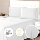 Ver imagem 3 de Jogo de Lençol 400 Fios Toque Suave e Macio Ponto Palito Cama Casal 3 Peças Branco Casa Dona