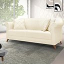 Ver imagem 2 de Sofa 2 Lugares Retro Polo 180cm com Almofada Linho Perola Ezz Perola